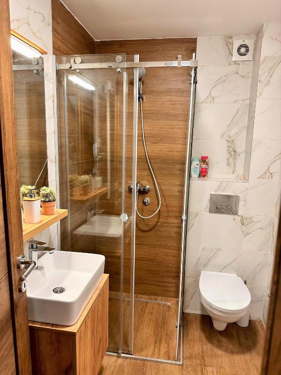 Koupelna v ubytování Lexi Borovi apartman