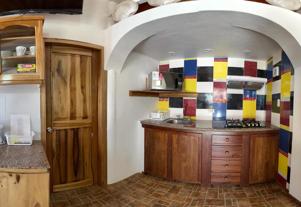 Kuchyň nebo kuchyňský kout v ubytování casa munay