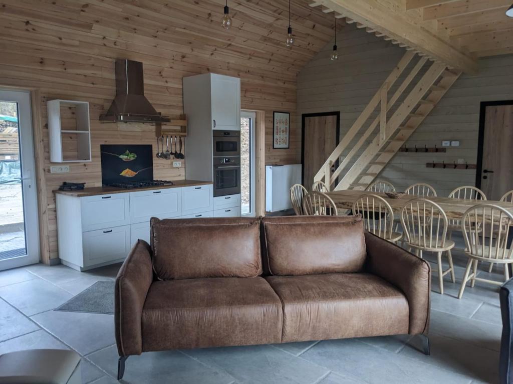 Kuchyň nebo kuchyňský kout v ubytování Cosy chalet in nature
