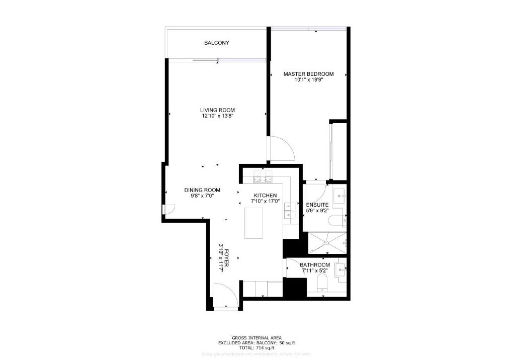 Půdorys ubytování Marina Gate 1, Dubai Marina - Chic One Bedroom