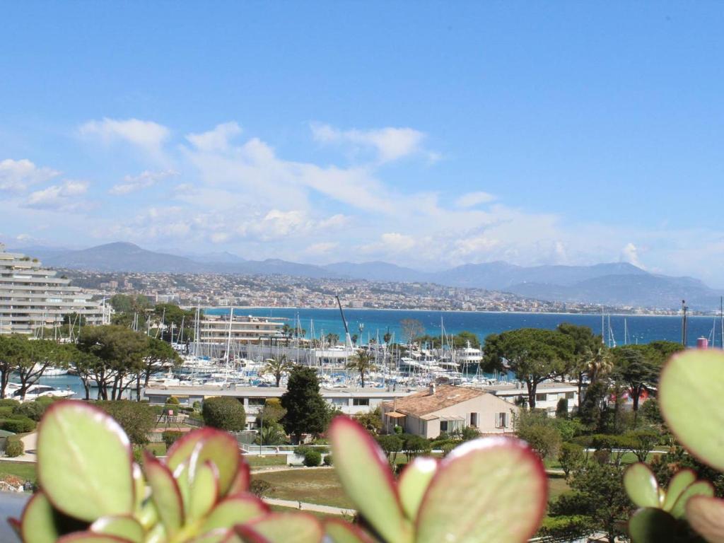 une vue d'un port avec des bateaux dans l'eau dans l'établissement Appartement 3 Pièces, 6 Couchages, Climatisation, Terrasse Vue Mer, Parking - FR-1-252A-55, à Villeneuve-Loubet