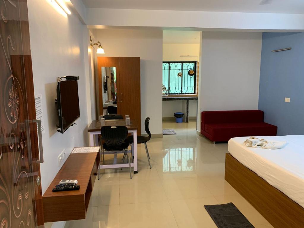 Posezení v ubytování Shrikrishna Studio Goa
