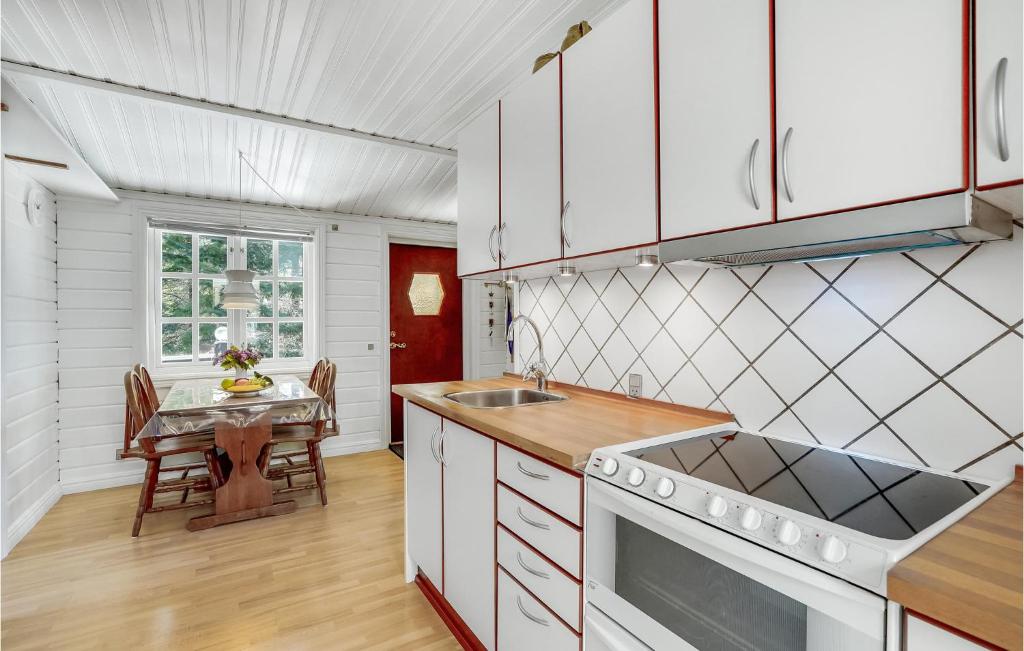 Kuchyň nebo kuchyňský kout v ubytování Holiday Home Venøvej Højslev Denm