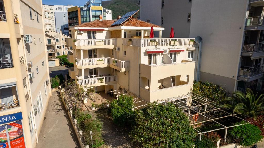 an aerial view of a building with a balcony at Villa Maxima Budva in Budva