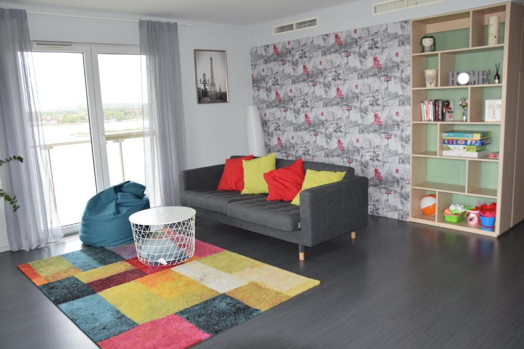 Posezení v ubytování Panorama Apartman
