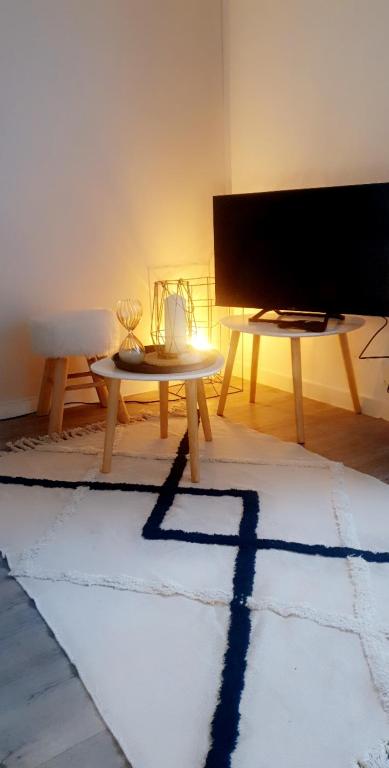 Televízia a/alebo spoločenská miestnosť v ubytovaní Appartement Cosy Paris centre