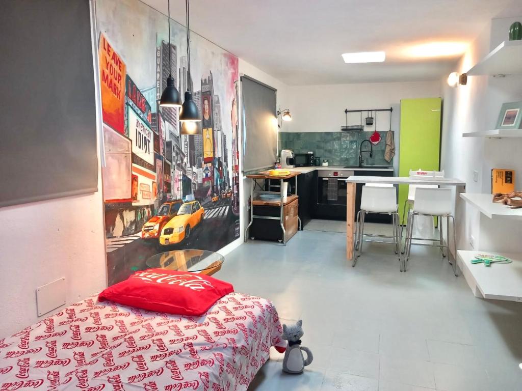A kitchen or kitchenette at Loft con vista mare