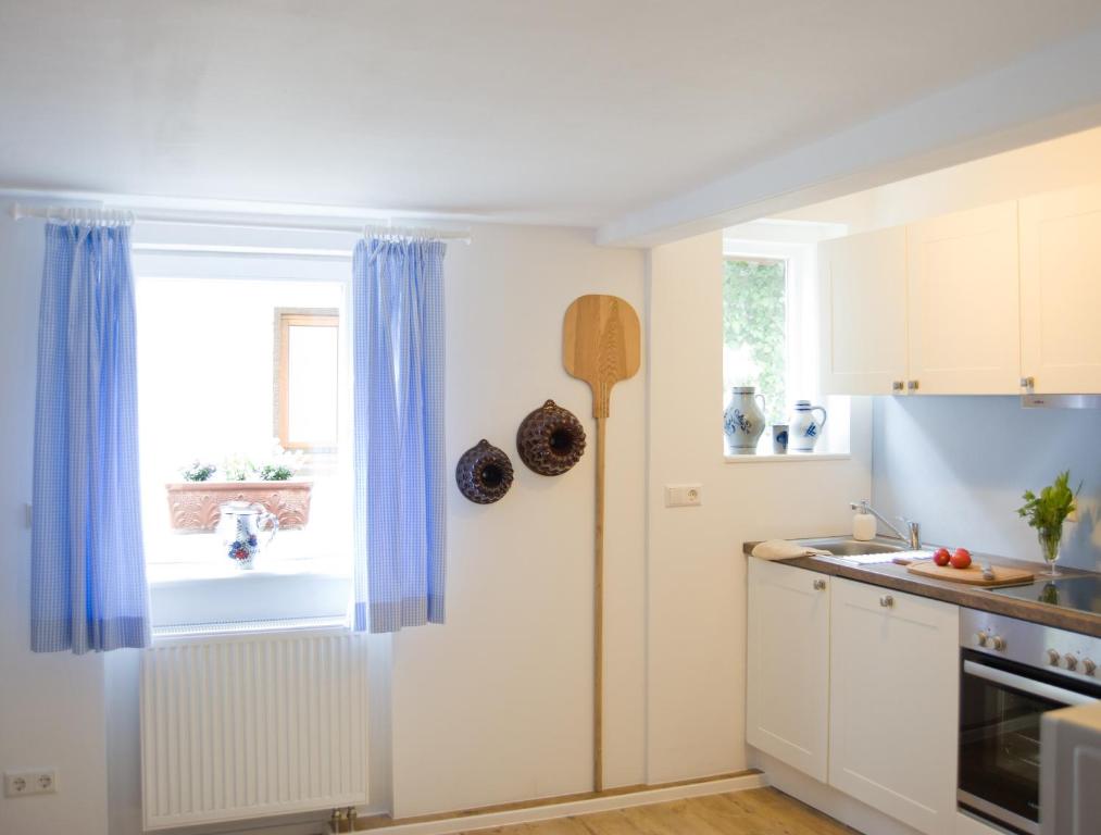 Kuchyň nebo kuchyňský kout v ubytování kleines Landhaus Bodensee