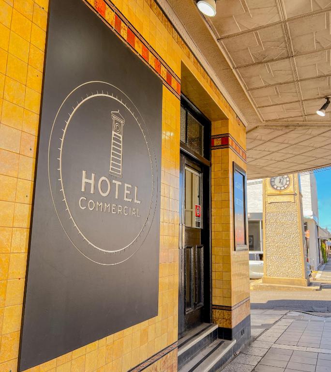 a hotel commercial sign on the side of a building at Commercial Hotel Bega in Bega