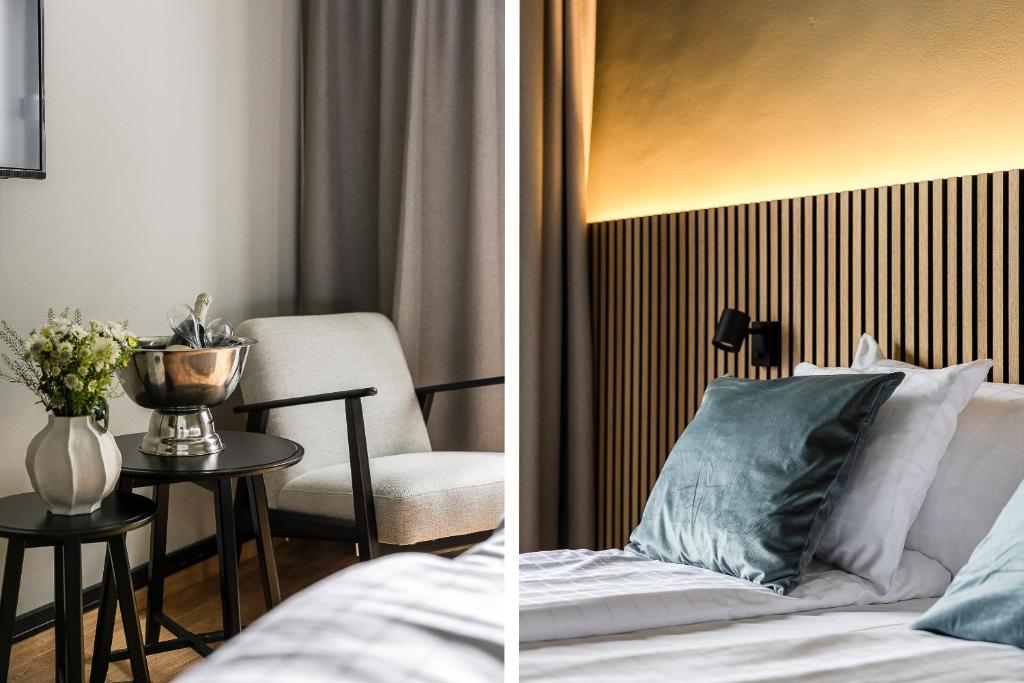 Postel nebo postele na pokoji v ubytování Hotell Kramm