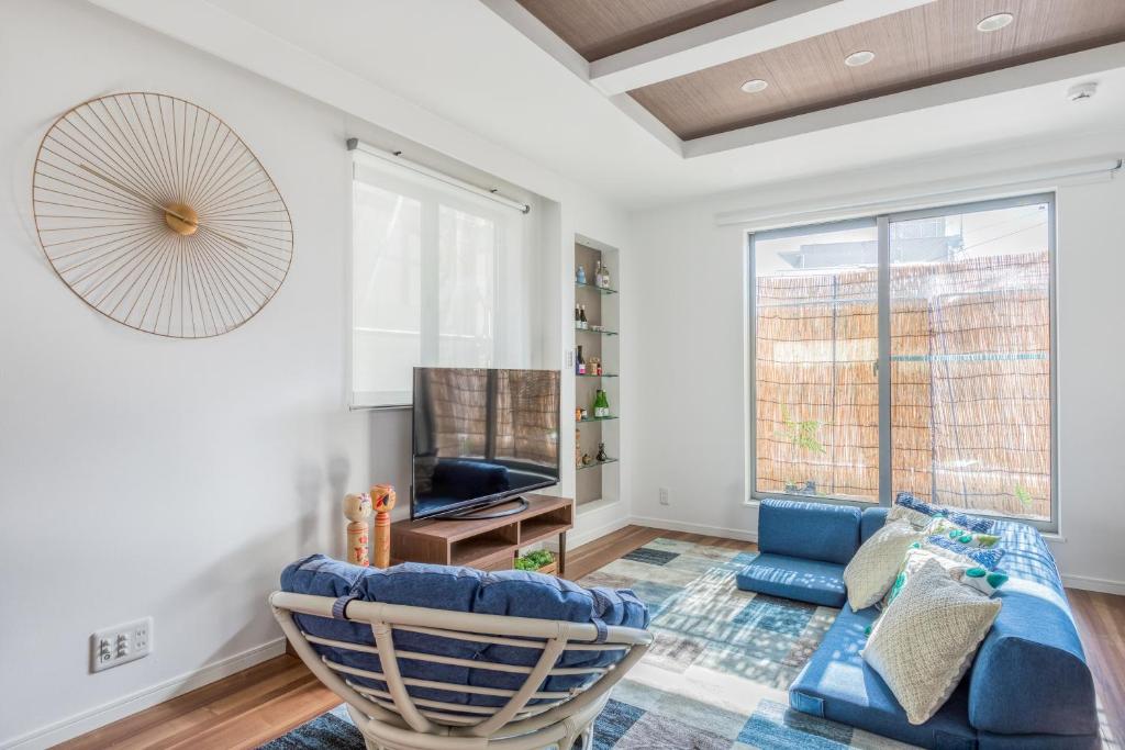 Posezení v ubytování 92sqm misa,House,Ueno sky tree area, free wifi 3LDK