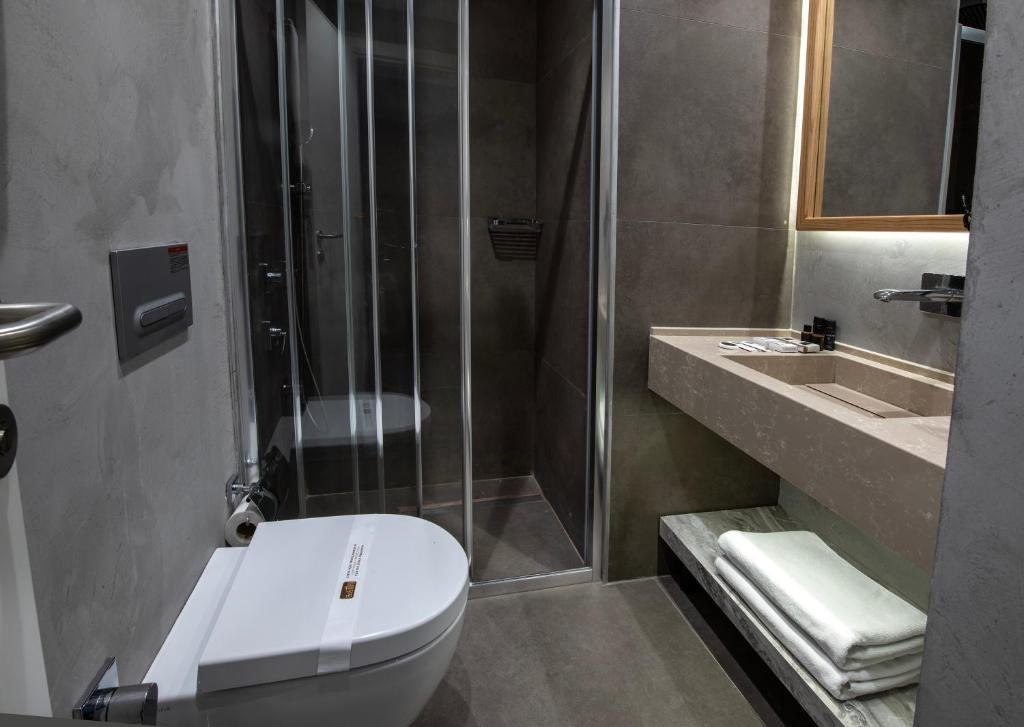 Koupelna v ubytování Hotel Bosfora