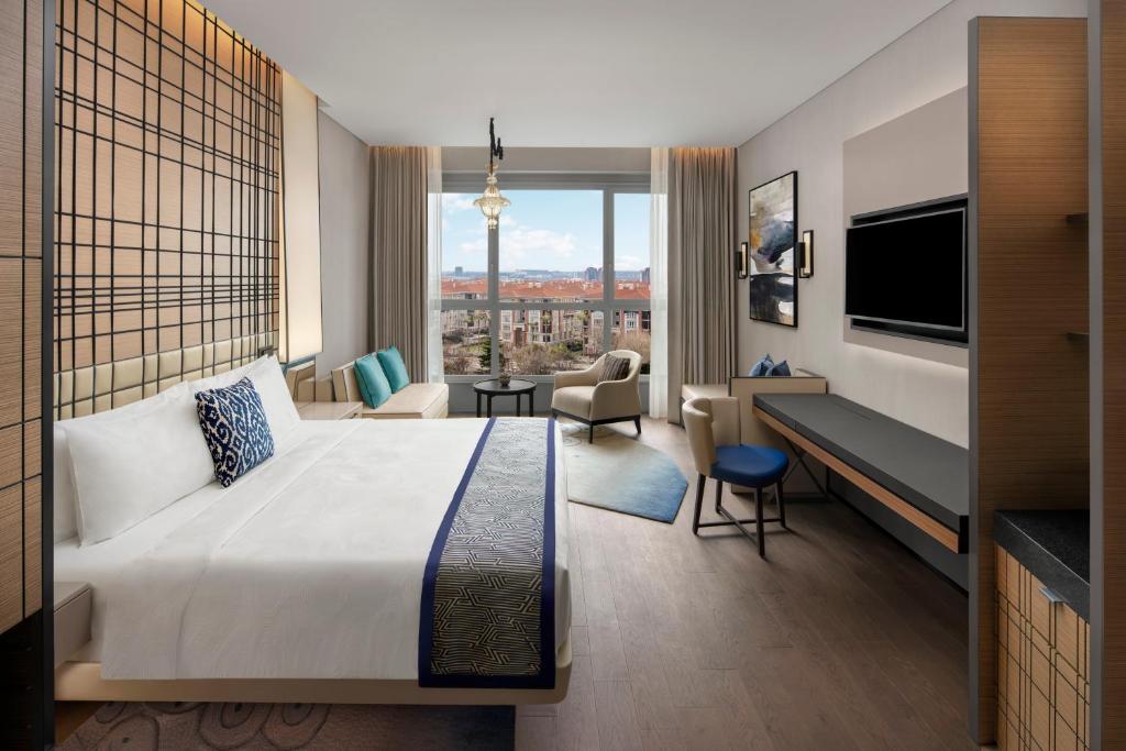 Cama o camas de una habitación en JW Marriott Hotel Istanbul Marmara Sea