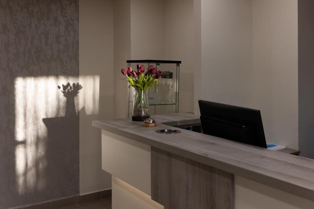 TV a/nebo společenská místnost v ubytování Napfény Hotel