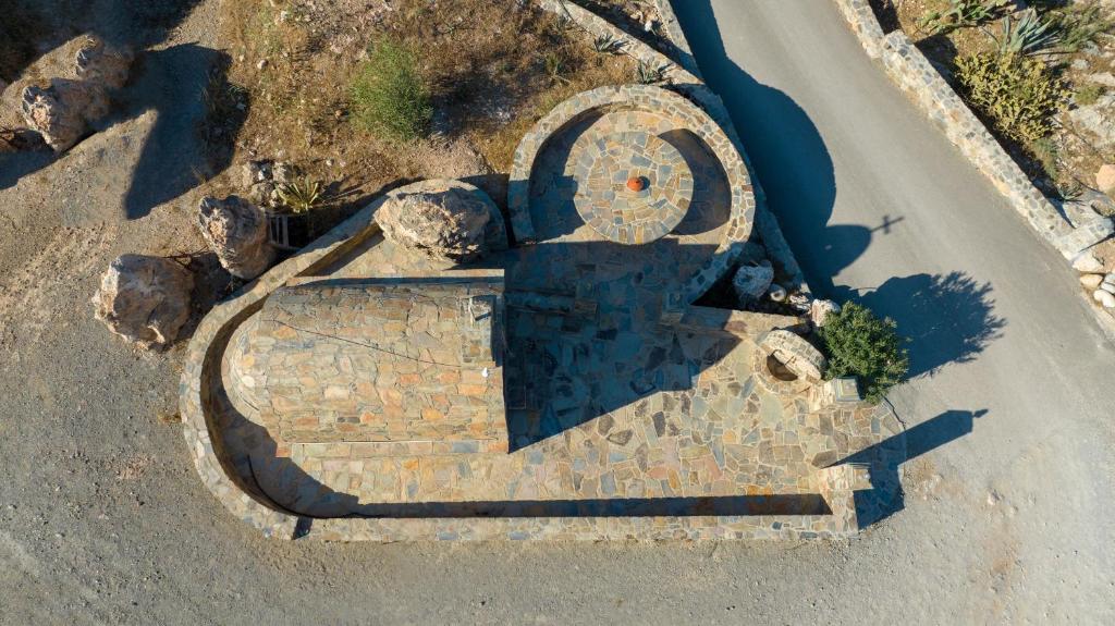 an overhead view of a stone structure on the side of a road at Elafonisi Village in Elafonisi