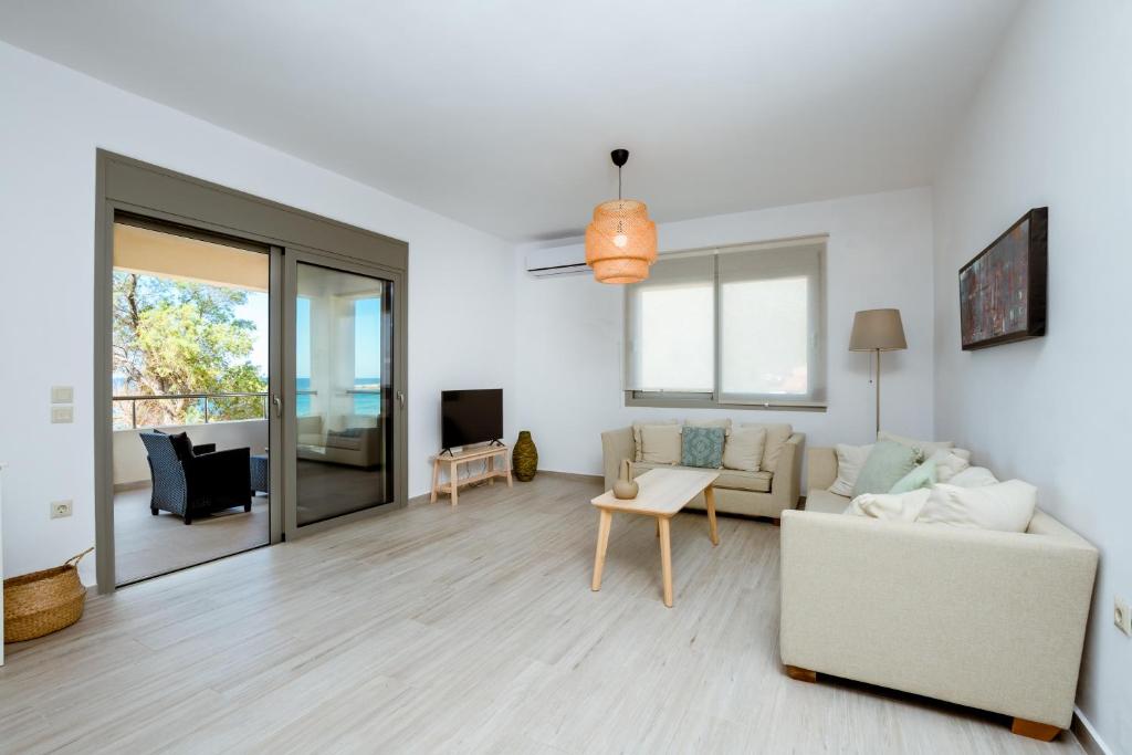 A seating area at Akrotiri Seaside Project