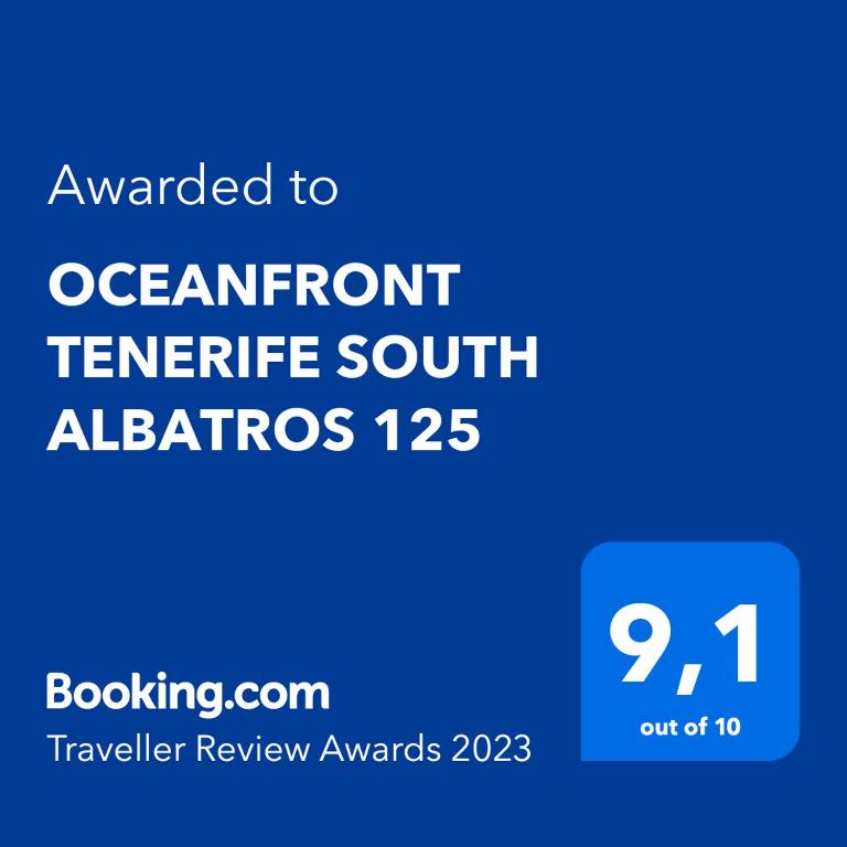 Certifikát, hodnocení, plakát nebo jiný dokument vystavený v ubytování Oceanfront Tenerife South Albatros 125
