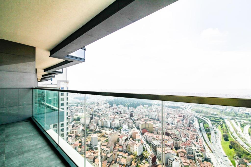 a view of a city from the top of a building at Chic and Scenic Studio Flat in Sisli in Istanbul