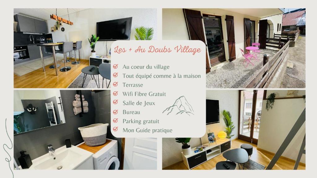 TV a/nebo společenská místnost v ubytování Au Doubs Village