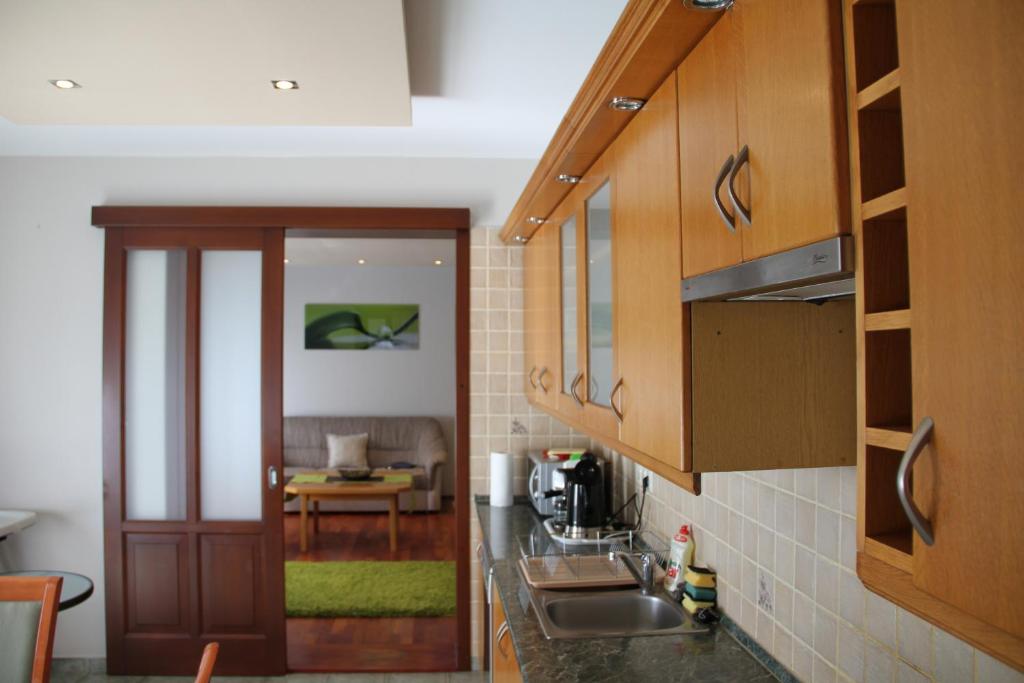 Kuchyň nebo kuchyňský kout v ubytování Németh Apartman Sárvár