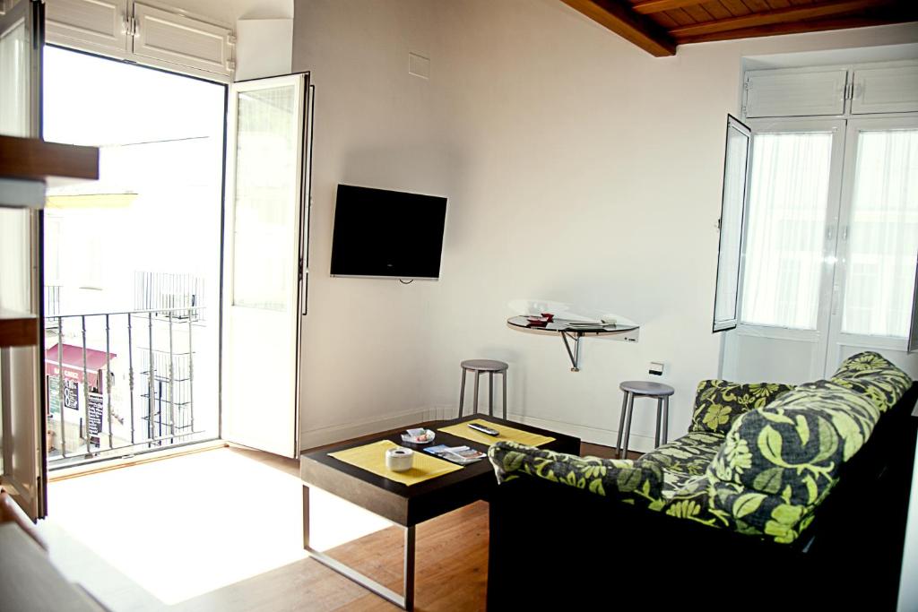 TV a/nebo společenská místnost v ubytování Apartamentos La Casa de la Alameda