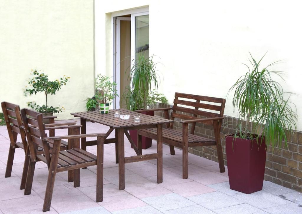 Patio nebo venkovní prostory v ubytování Hotel Adler Leipzig