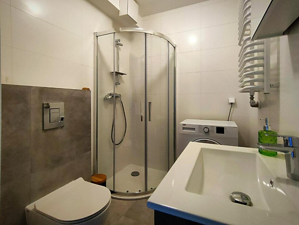 Koupelna v ubytování Hugo Eden Apartments