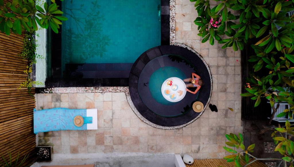 an aerial view of a ping pong table at VILLA MENORCA in Gili Trawangan