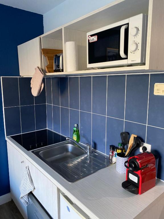 Kuchyňa alebo kuchynka v ubytovaní Joli studio Camargue Petit Rhône Arles