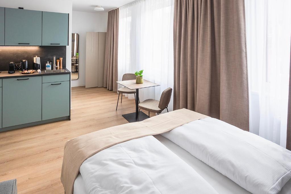 Kuchyň nebo kuchyňský kout v ubytování limehome Villach Hauptplatz