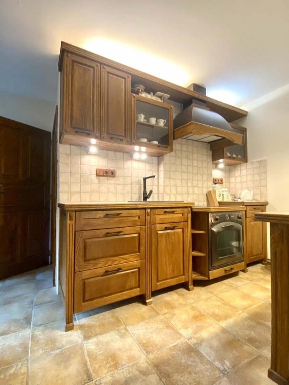 Kuchyň nebo kuchyňský kout v ubytování Apartment Holín