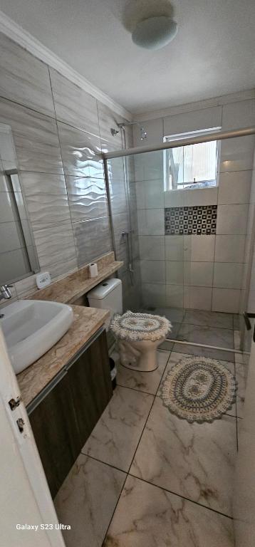 Koupelna v ubytování Hostel AJBJ Turismo