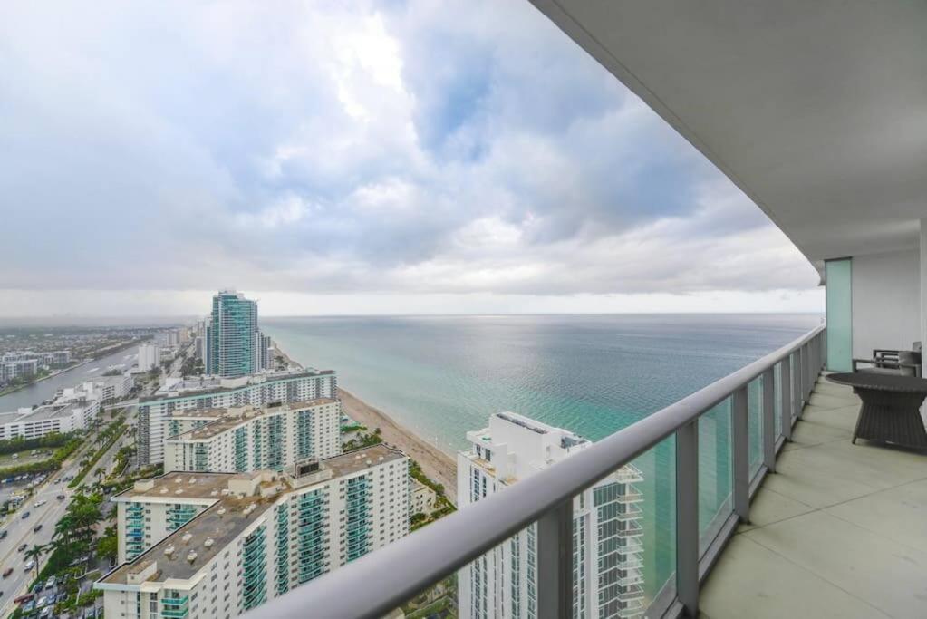 a balcony with a view of the ocean at Stunning Condo 2/2 At Hyde BeachResort Beach Front in Hollywood