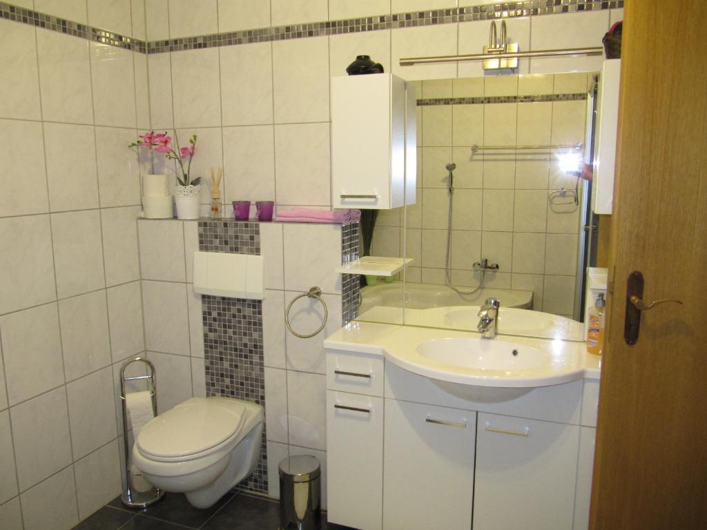 Koupelna v ubytování Ferienwohnung Weigert