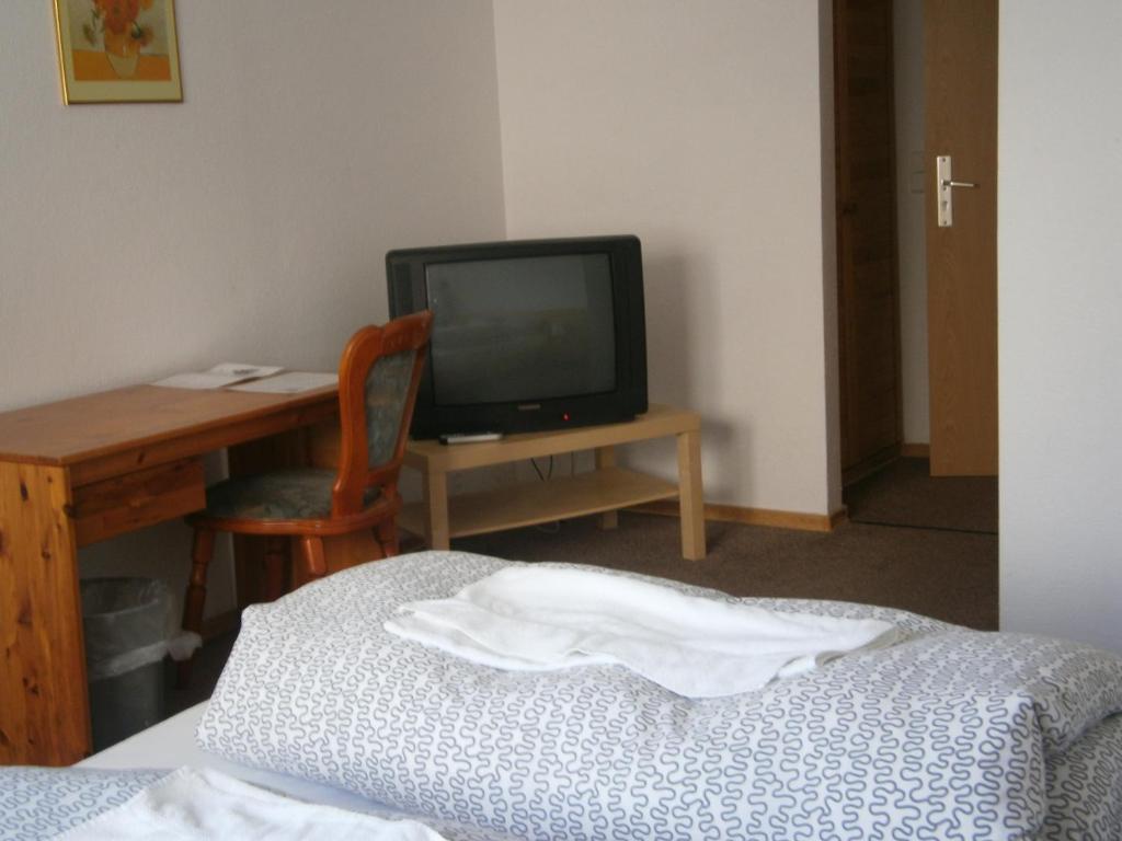 TV a/nebo společenská místnost v ubytování Hotel Strauss
