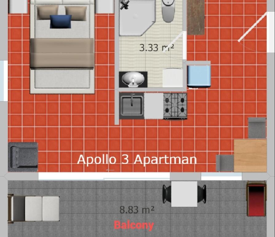 Půdorys ubytování Apartmani Apollo - Drasnice