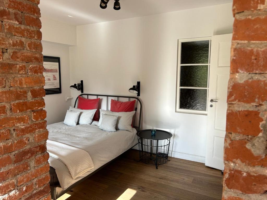Postel nebo postele na pokoji v ubytování Apartment im Geteviertel - citynah