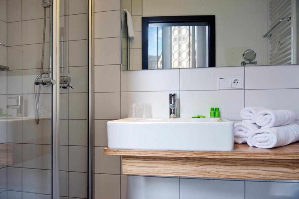 Koupelna v ubytování Gideon Hotel