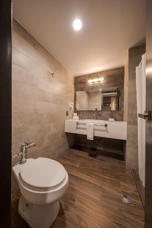 Koupelna v ubytování Hotel Malibu