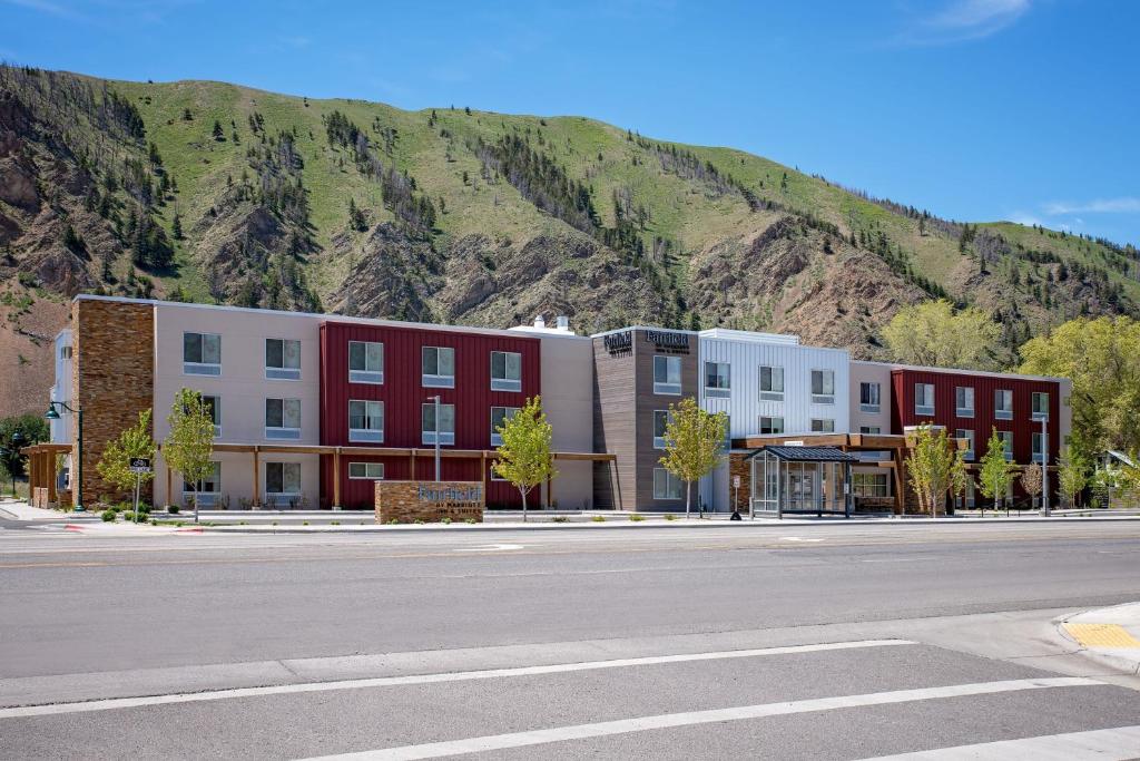 an empty street in front of a mountain at Fairfield by Marriott Inn & Suites Hailey Sun Valley in Hailey