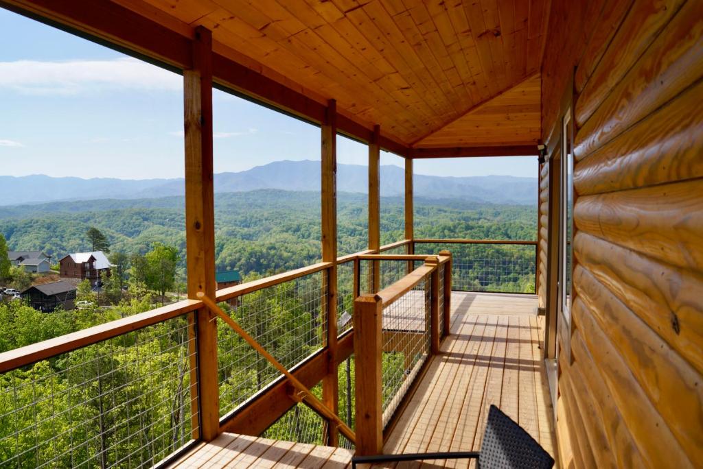 a view from the deck of a cabin at 7 BEARS Stunning views in Sevierville