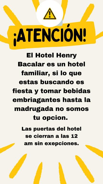 Certifikát, hodnocení, plakát nebo jiný dokument vystavený v ubytování Hotel Henry Bacalar