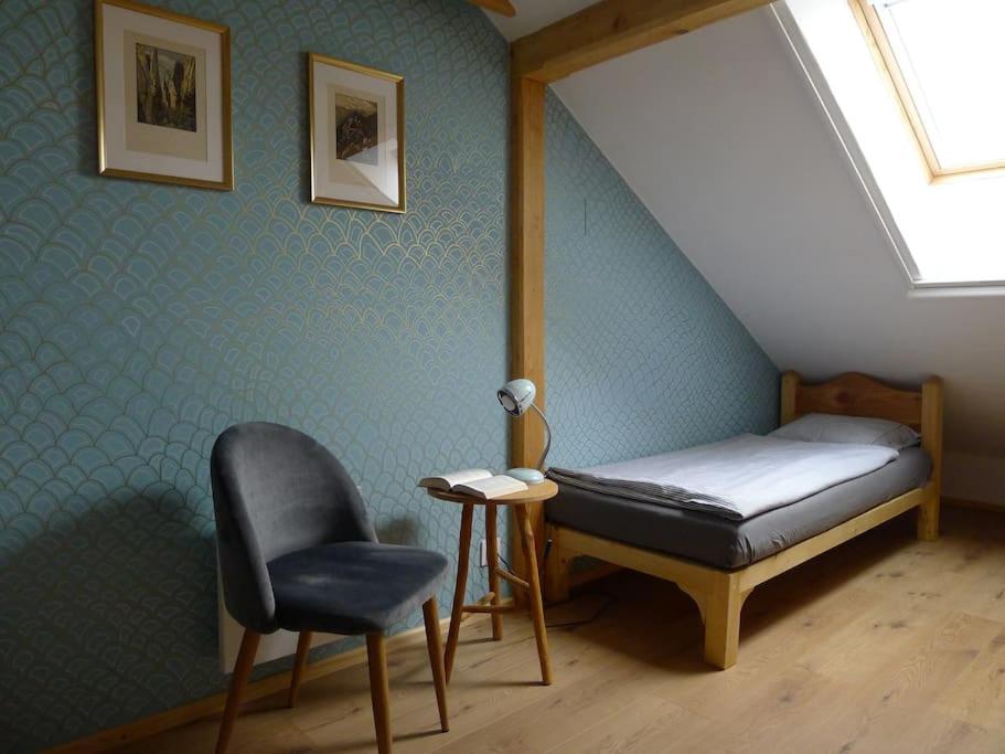 Postel nebo postele na pokoji v ubytování Apartmán Bellevue - Český ráj