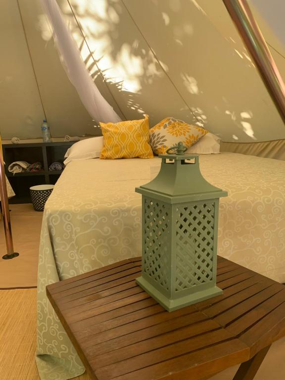 Postel nebo postele na pokoji v ubytování Casa Borush Tulum Glamping Fruit & Cenote Experience