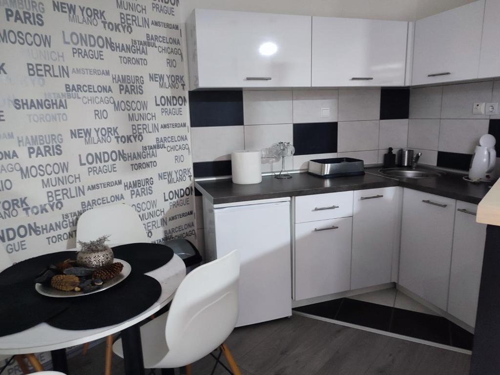 Kuchyň nebo kuchyňský kout v ubytování Triangle studio Divcibare