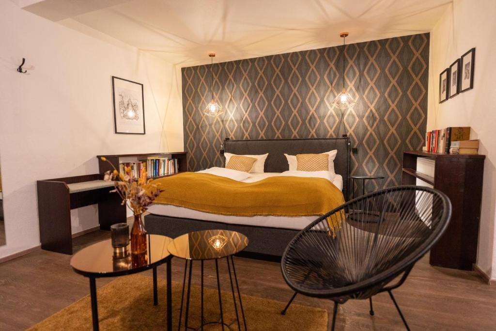 Postel nebo postele na pokoji v ubytování Hotel Stümpelstal