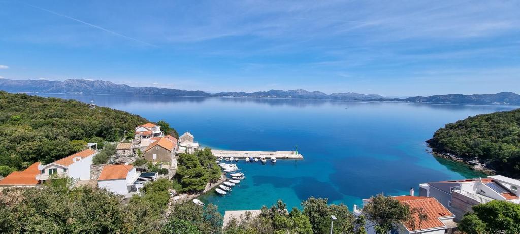 an island in the middle of a large body of water at Apartmani ANCORA, Crkvice in Kuna Pelješka