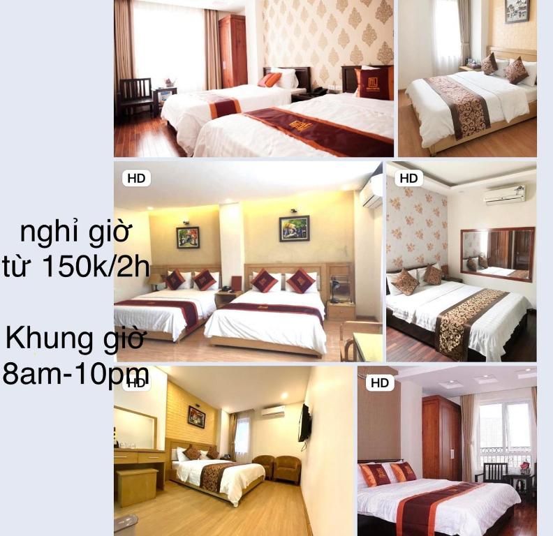 Postel nebo postele na pokoji v ubytování Mely Hotel Hà Nội