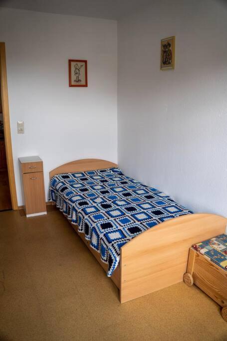 Postel nebo postele na pokoji v ubytování Urlaub mit verglaster Terrasse