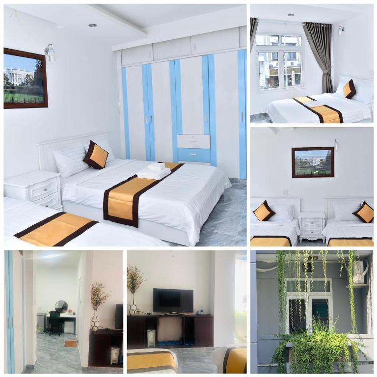 Postel nebo postele na pokoji v ubytování Hotel Đông Nhi